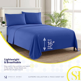 Foto 3 | Foto 3 | Juego De Sábanas Sweet Home Collection Split King Royal Blue - Venta Internacional.