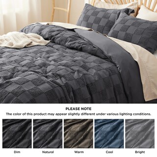 Foto 7 | Foto 7 | Juego de Funda De Edredón Bedsure Boho Jacquard Gris Oscuro Tamaño King Size - Venta Internacional