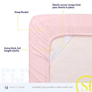 Foto 5 | Foto 5 | Juego De Sábanas Sweet Home Collection 1800 Supreme, Color Rosa Pálido - Venta Internacional.