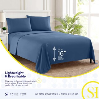 Foto 3 | Foto 3 | Juego De Sábanas Sweet Home Collection Split King Denim - Venta Internacional.