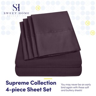 Foto 2 | Foto 2 | Sábanas Sweet Home Collection 1500 Supreme Twin Purple - Venta Internacional.
