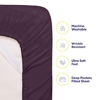 Foto 3 | Foto 3 | Sábanas Sweet Home Collection 1500 Supreme Twin Purple - Venta Internacional.