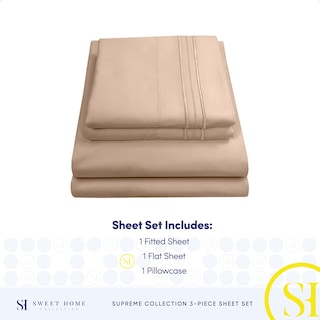 Foto 4 | Foto 4 | Juego De Sábanas Sweet Home Collection 1800 Supreme Twin Xl Taupe - Venta Internacional.