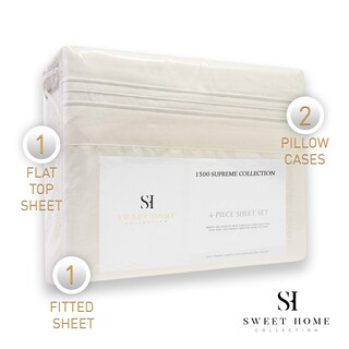 Foto 5 | Foto 5 | Juego De Sábanas Sweet Home Collection 1500 Supreme Full Ivory - Venta Internacional.