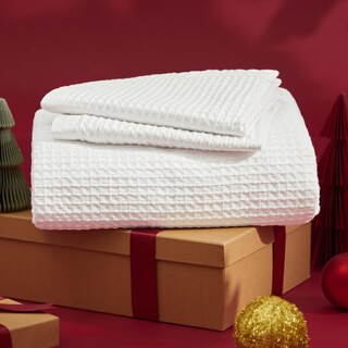 Foto 4 | Foto 4 | Funda De Edredón De Algodón Con Tejido Gofrado, Tamaño King Size, Color Blanco Coco - Venta Internacional.