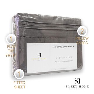 Foto 5 | Foto 5 | Juego De Sábanas Sweet Home Collection 1500 Supreme Full Grey - Venta Internacional.