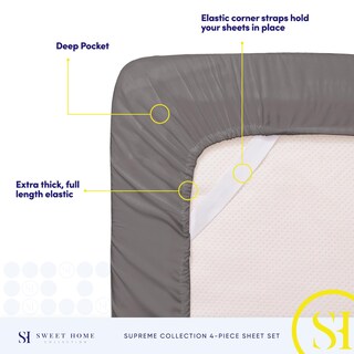 Foto 5 | Foto 5 | Juego De Sábanas Sweet Home Collection 1800 Supreme Twin Grey - Venta Internacional.