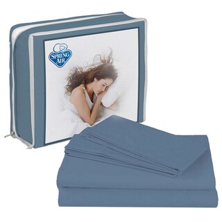Foto 2 | Foto 2 | Sábanas Basic Azul Acero Queen Size + 2 Almohadas Osos