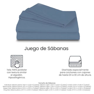 Foto 5 | Foto 5 | Sábanas Basic Azul Acero King Size + Protector Ultra + 2 Almohadas Osos