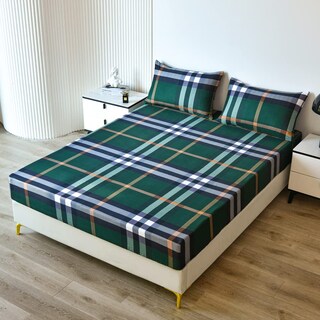 Foto 2 | Foto 2 | Sábana Bajera Ajustable Feelyou Buffalo Check Grid Twin Green De Microfibra - Venta Internacional.