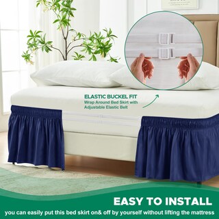Foto 5 | Foto 5 | Falda De Cama Biscaynebay, Envolvente, Doble Y Doble, Talla Xl, Azul Marino, 15 Cm - Venta Internacional.