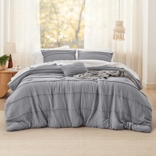 Foto 1 | Foto 1 | Juego de Edredón Bedsure California King Pinch Pleat Gris - Venta Internacional