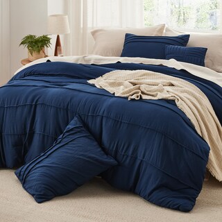 Foto 4 | Foto 4 | Juego de Edredón Bedsure Full Pinch Pleat 4 Piezas Azul Marino - Venta Internacional