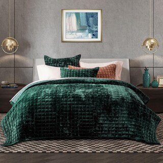 Foto 1 | Foto 1 | Juego De Edredón Recyco Luxury Velvet Full Queen Con 2 Fundas, Color Verde - Venta Internacional.