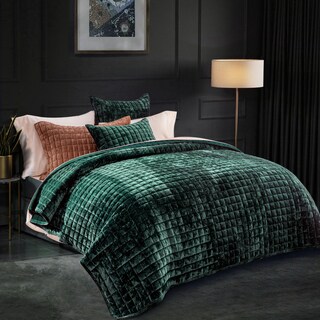 Foto 3 | Foto 3 | Juego De Edredón Recyco Luxury Velvet Full Queen Con 2 Fundas, Color Verde - Venta Internacional.