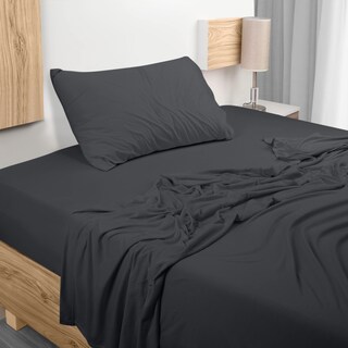 Foto 1 | Foto 1 | Juego De Sábanas Utopia, Jersey De Punto De Algodón, Doble, Gris Oscuro - Venta Internacional.