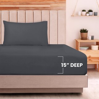 Foto 4 | Foto 4 | Juego De Sábanas Utopia, Jersey De Punto De Algodón, Doble, Gris Oscuro - Venta Internacional.