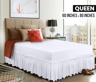 Foto 2 | Foto 2 | Skirt Utopia Bedding Queen, Microfibra Blanca, 40 Cm De Caída - Venta Internacional.