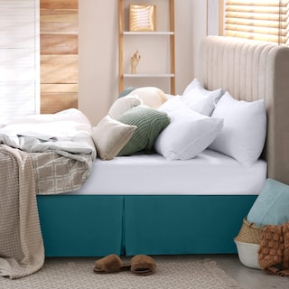 Foto 4 | Foto 4 | Skirt Utopia Bedding Completo Con Pliegues Cuádruples Y Volantes, Color Verde Azulado - Venta Internacional.