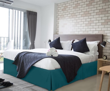 Foto 5 | Foto 5 | Skirt Utopia Bedding Completo Con Pliegues Cuádruples Y Volantes, Color Verde Azulado - Venta Internacional.