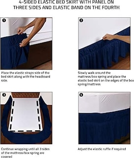 Foto 3 | Foto 3 | Falda De Cama Utopia Bedding Elástica De Microfibra King Navy - Venta Internacional.