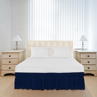Foto 4 | Foto 4 | Falda De Cama Utopia Bedding Elástica De Microfibra King Navy - Venta Internacional.