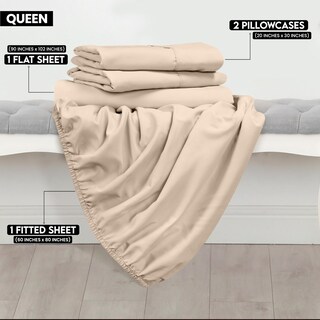 Foto 2 | Foto 2 | Juego De Sábanas Utopia Bedding Queen De Microfibra Cepillada, Color Beige - Venta Internacional.