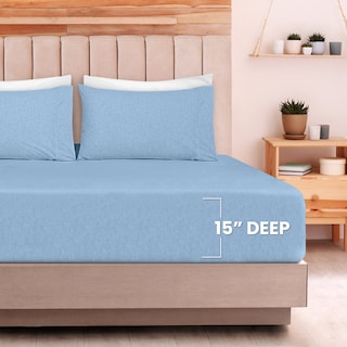 Foto 4 | Foto 4 | Juego De Sábanas Utopia Bedding King Jersey De Algodón Azul Cielo - Venta Internacional.
