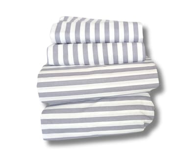 Foto 1 | Foto 1 | Juego De Sábanas Algodón Percal Básica 200 - Estampada - Rayas Gris - King Size