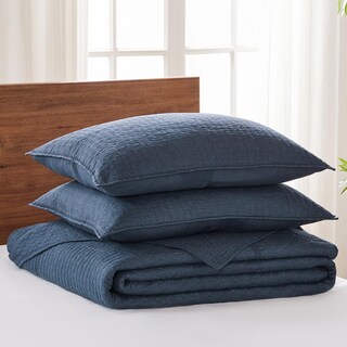 Foto 3 | Foto 3 | Juego de Colchas Levtex Home Cross Stitch Azul Marino con 2 Fundas - Venta Internacional