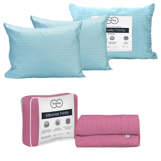 Foto 1 | Foto 1 | Sábanas Trinity Color Palo De Rosa Matrimonial + 2 Almohadas Trinity