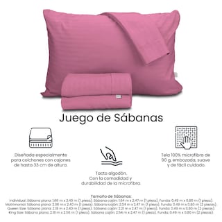 Foto 7 | Foto 7 | Sábanas Trinity color Palo de Rosa King Size + 2 Almohadas Trinity