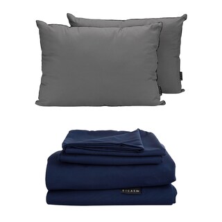 Foto 1 | Foto 1 | Sábanas Dicasa Softy Azul Marino Matrimonial + Almohada 2-pack