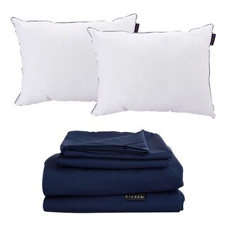 Foto 1 | Foto 1 | Sábanas Dicasa Softy Azul Marino Queen Size + Almohada One 2
