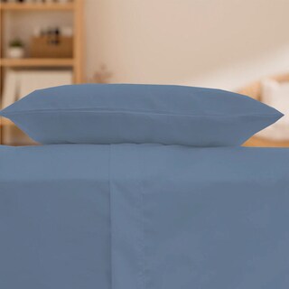 Foto 6 | Foto 6 | Sábanas Dicasa Basic Azul Acero Matrimonial + Almohada One 2