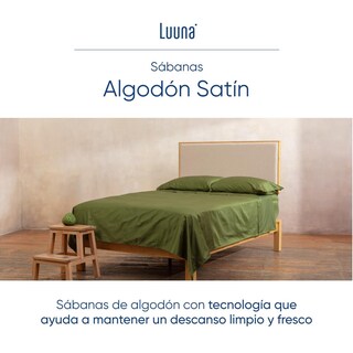 Foto 2 | Foto 2 | Juego De Sábanas De Algodón Tipo Satín Luuna, Queen Size, 1 Juego De 4 Piezas