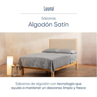Foto 2 | Foto 2 | Juego De Sábanas De Algodón Tipo Satín Luuna, Queen Size, 1 Juego De 4 Piezas