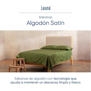 Foto 2 | Foto 2 | Juego De Sábanas De Algodón Tipo Satín Luuna, Matrimonial, 1 Juego De 4 Piezas