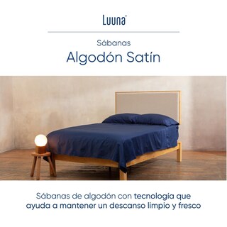 Foto 2 | Foto 2 | Juego De Sábanas De Algodón Tipo Satín Luuna, Queen Size, 1 Juego De 4 Piezas