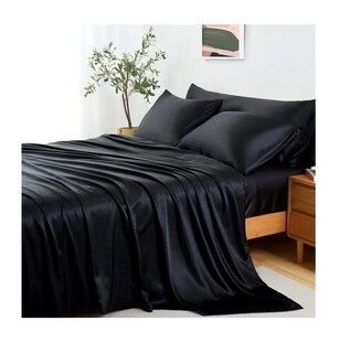 Foto 2 | Foto 2 | Sabana Lujosa De Satin King Size Negro