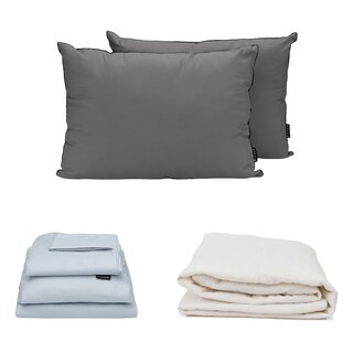 Foto 1 | Foto 1 | Ultra Softy 2-pack Individual Protector Ultra + Sabanas Softy + Almohada 2-pack Microfibra Platino | Gris