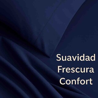 Foto 4 | Foto 4 | Juego De Sábanas Kyuden Home Tacto Algodón King size Suaves Y Duraderas Azul marino