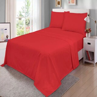 Foto 3 | Foto 3 | Juego De Sabanas Tacto Algodón Suaves Y Duraderas King Size Rojo Kyuden Home