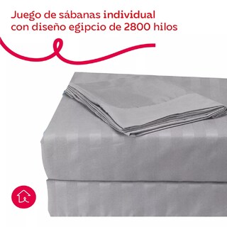 Foto 2 | Foto 2 | Juego De Sábanas Individual Microfibra Ultra Suave Premium Gris Claro