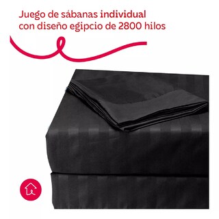 Foto 2 | Foto 2 | Juego De Sábanas Individual Microfibra Ultra Suave Premium Negro