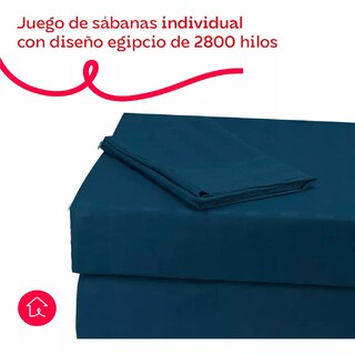 Foto 2 | Foto 2 | Juego De Sábanas Individual Microfibra Ultra Suave Premium Azul