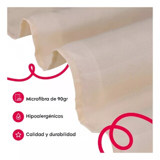 Foto 4 | Foto 4 | Juego De Sábanas Individual Microfibra Ultra Suave Premium Crema