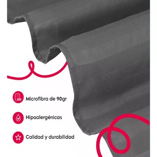Foto 4 | Foto 4 | Juego De Sábanas Individual Microfibra Ultra Suave Premium Gris Oscuro