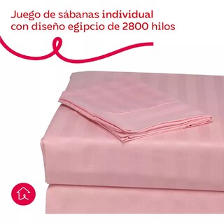 Foto 2 | Foto 2 | Juego De Sábanas Individual Microfibra Ultra Suave Premium Rosa