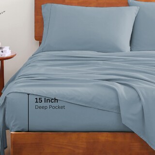 Foto 5 | Foto 5 | Juego De Sábanas Lane Linen 100% Algodón Orgánico Queen French Blue - Venta Internacional.